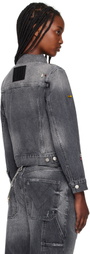Marc Jacobs Fray Charm Shrunken Trucker Denim Jacket
