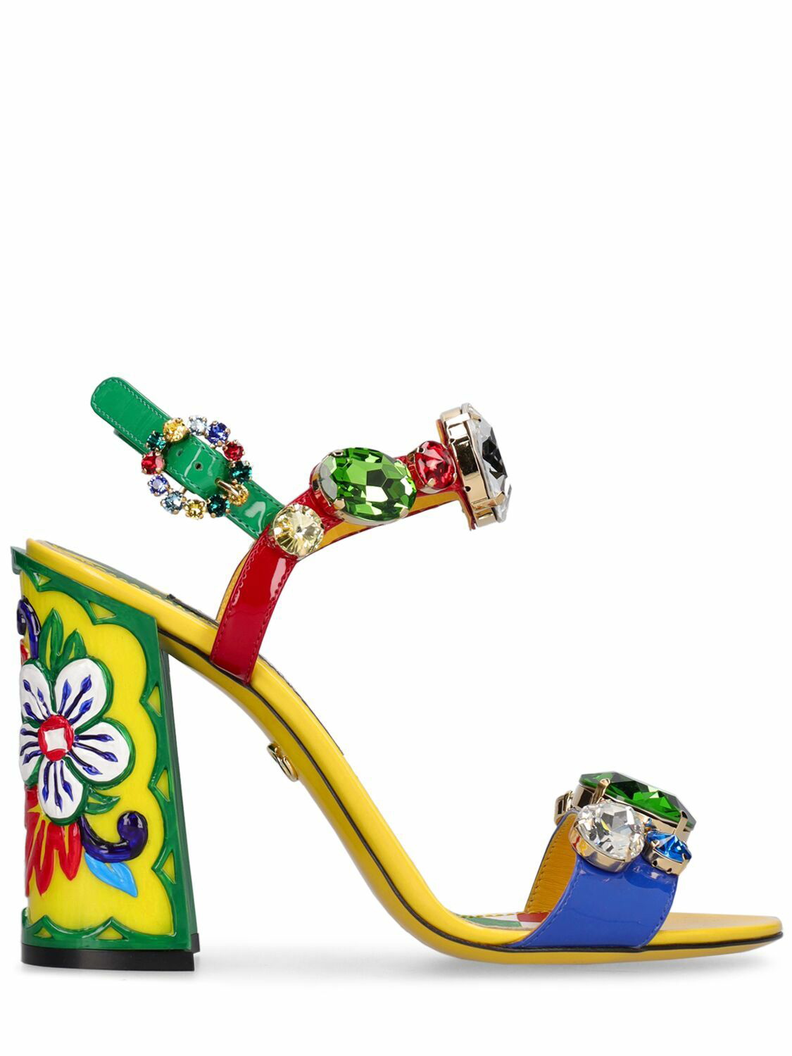 Photo: DOLCE & GABBANA - 105mm Keira Patent Leather Sandals