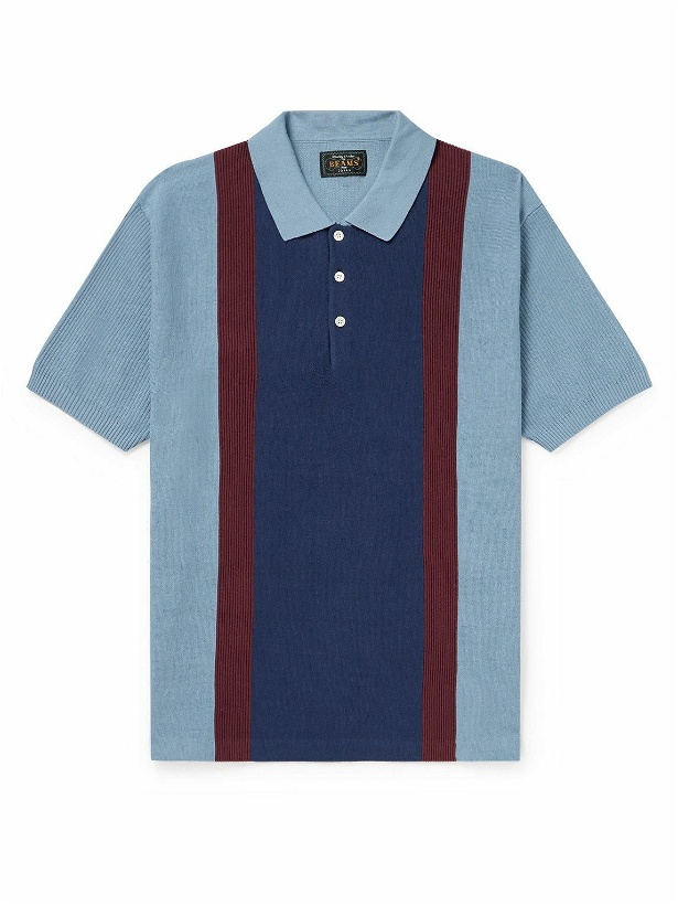 Photo: Beams Plus - Striped Wool Polo Shirt - Blue
