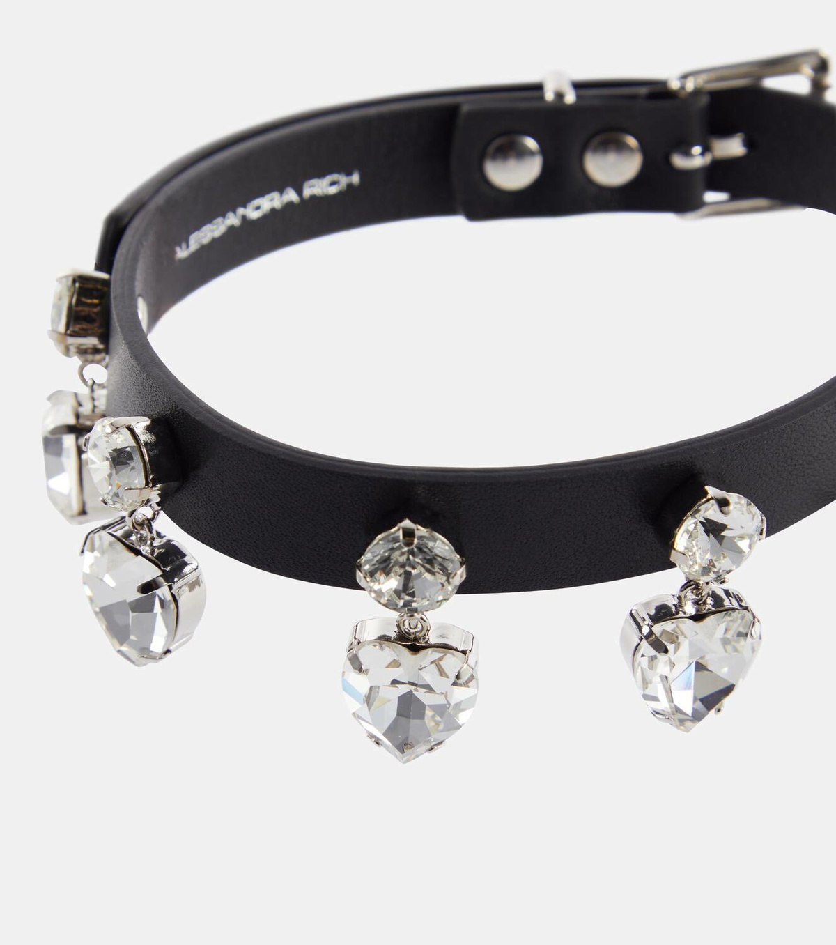Alessandra Rich Embellished leather choker
