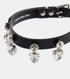 Alessandra Rich Embellished leather choker