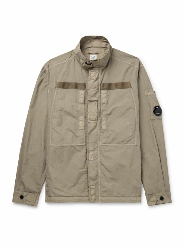 Photo: C.P. Company - Logo-Appliquéd Garment-Dyed Webbing-Trimmed Flatt Nylon Overshirt - Neutrals