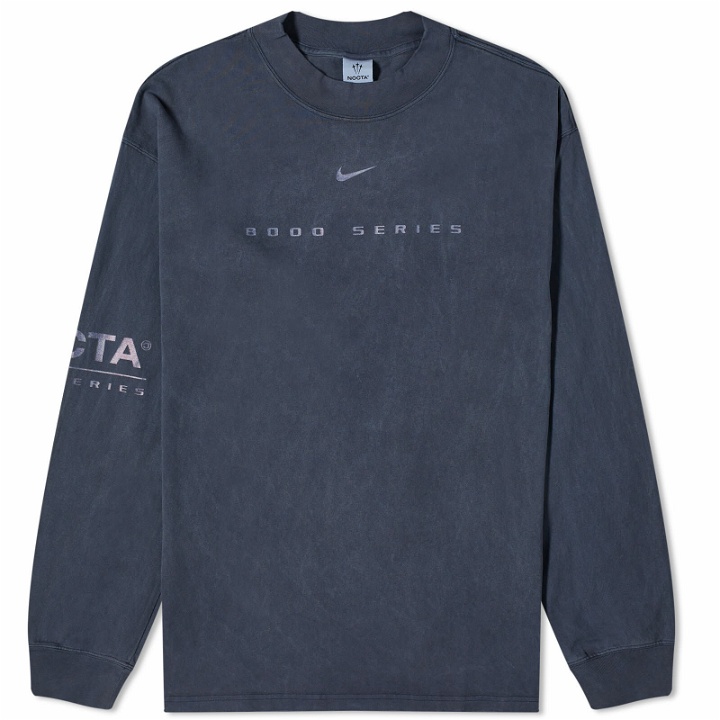 Photo: Nike Men's x Nocta NRG Long Sleeve Mock Neck T-Shirt in Dark Obsidian
