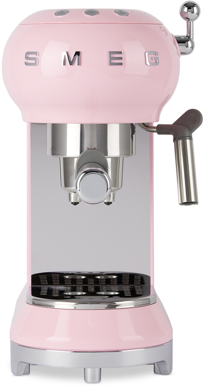 SMEG Pink Retro-Style Espresso Manual Coffee Machine SMEG
