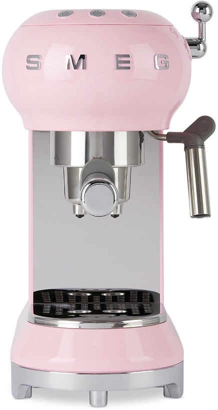 Photo: SMEG Pink Retro-Style Espresso Manual Coffee Machine