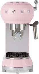 SMEG Pink Retro-Style Espresso Manual Coffee Machine