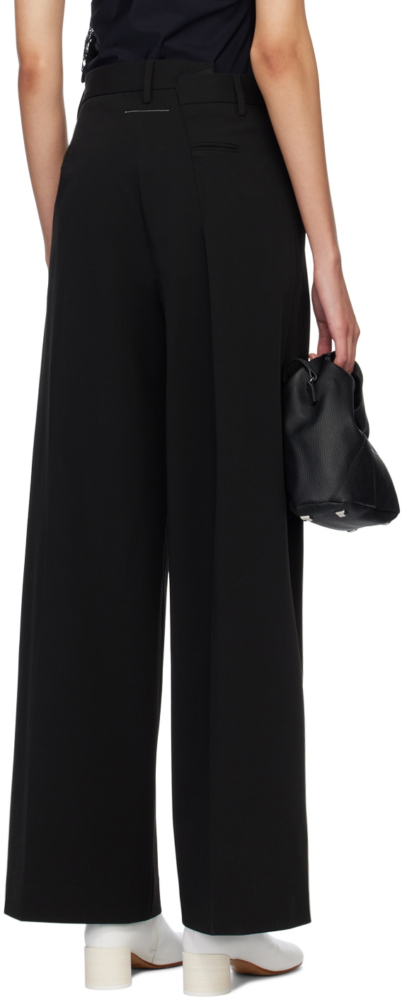 VIP【送料関税込】MM6 Maison Margiela WAX TROUSERS MM6 BY MAISON MARGIELA STRAIGHT ELASTIC PANTS BLACK PARLOUR