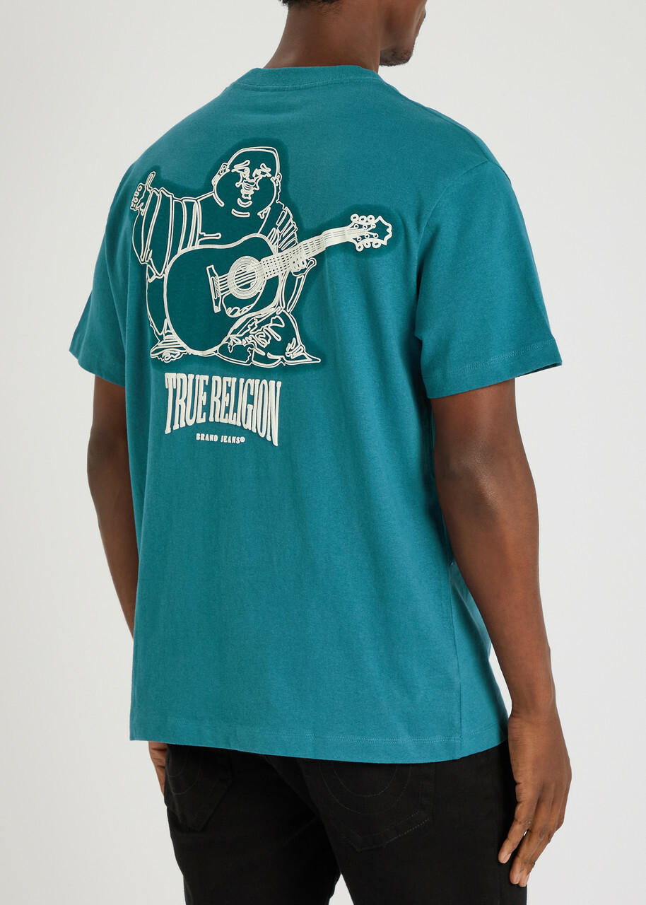 True Religion Vintage Puff Buddha Cotton T-shirt Charcoal