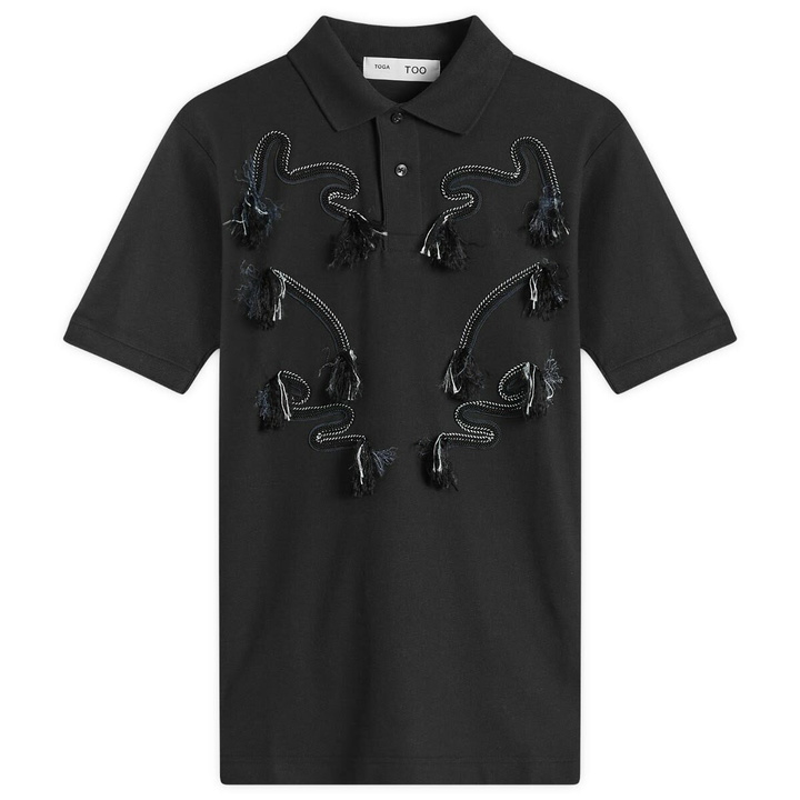 Photo: TOGA ARCHIVES Women's TOGA Embroidery Polo Shirt in Black