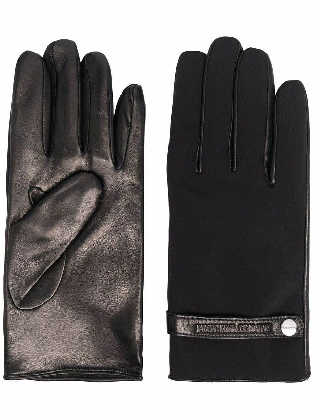 Photo: EMPORIO ARMANI - Wool And Leather Gloves
