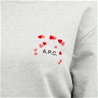 A.P.C. Women's Valentines Logo Crew Sweat in Grey