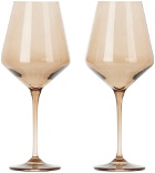 Estelle Colored Glass Two-Pack Brown Wine Glasses, 16.5 oz
