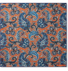 Turnbull & Asser - Paisley-Print Silk-Twill Pocket Square - Orange