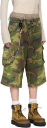 424 Green Camouflage Shorts