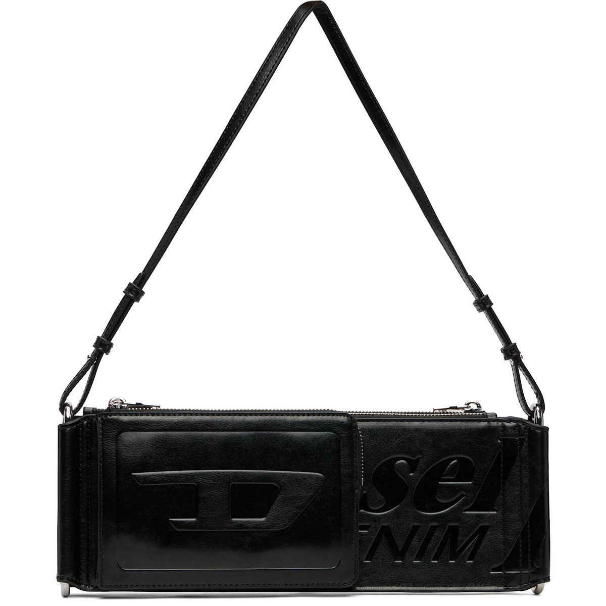 Diesel Black Flag-D-Modular Logo-Embossed Shoulder Bag