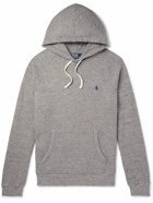 Polo Ralph Lauren - Logo-Embroidered Waffle-Knit Cotton Hoodie - Gray