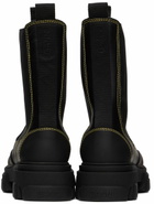 GANNI Black Cleated Mid Chelsea Boots