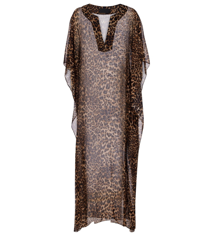 Photo: Nili Lotan Erica leopard-print semi-sheer silk kaftan