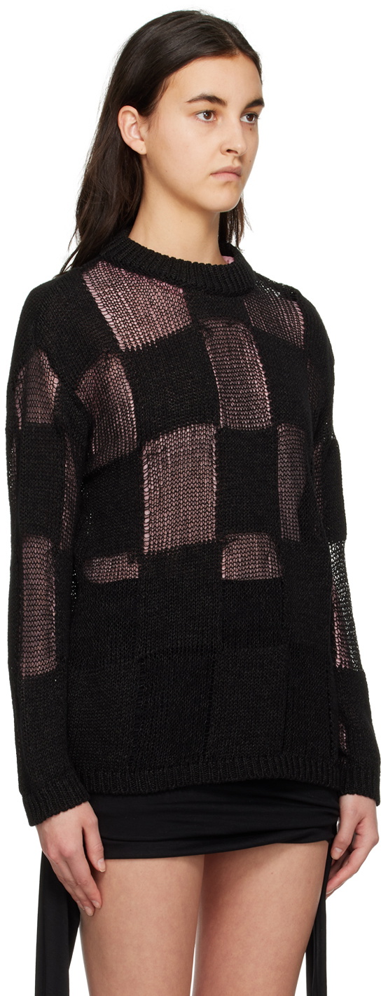TheOpen Product Black Check Sweater