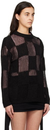 TheOpen Product Black Check Sweater