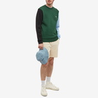 Lacoste Men's Colour Block Crew Sweat in Green/Black/Panorama