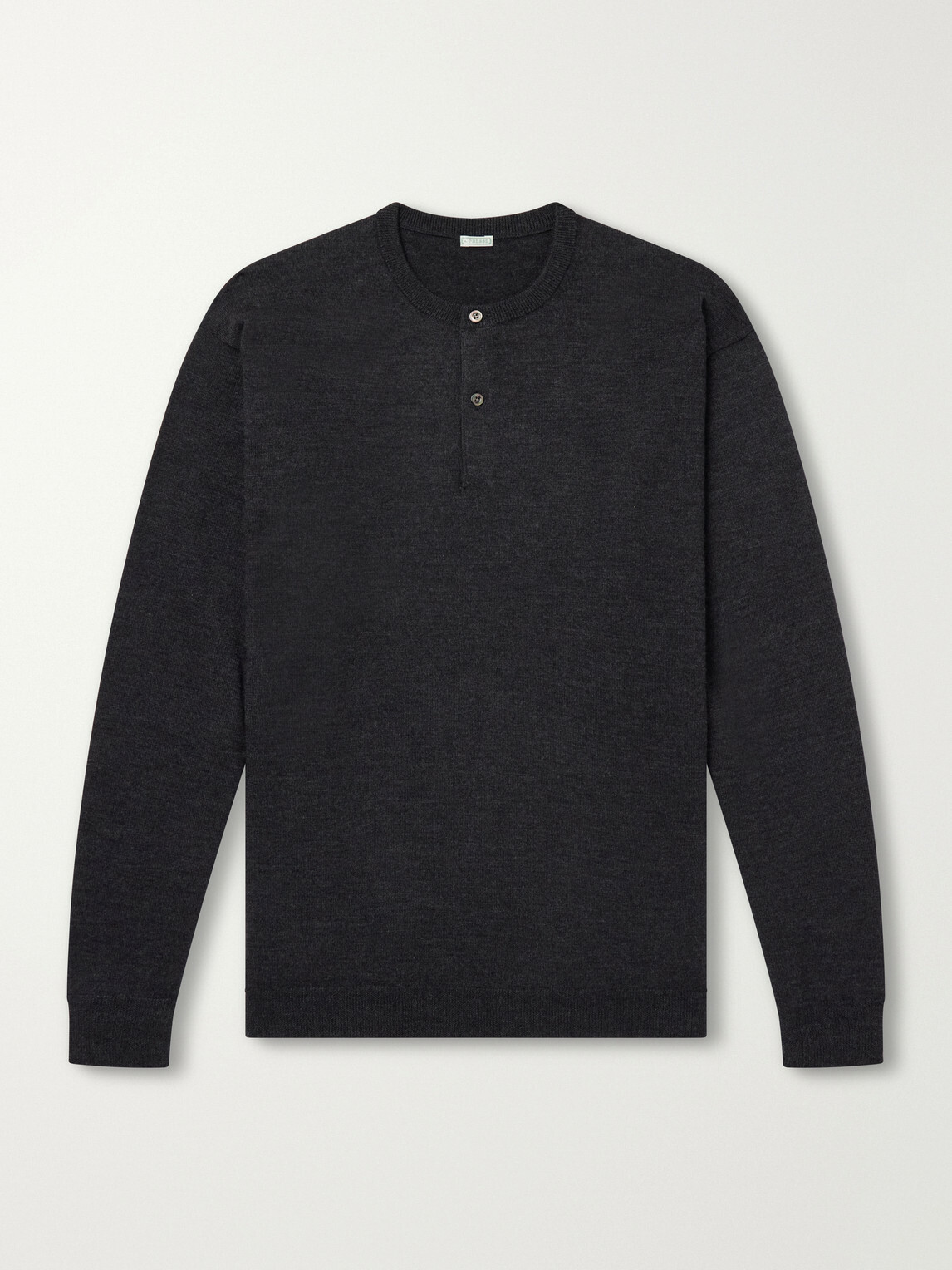 A.PRESSE - Wool Henley Sweater - Gray