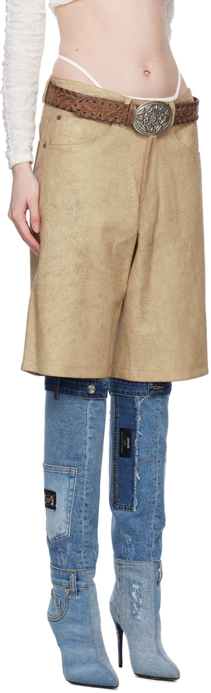 Guess Jeans U.S.A. Beige Cracked Shorts