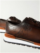 Berluti - Fast Track Scritto Venezia Leather Sneakers - Brown