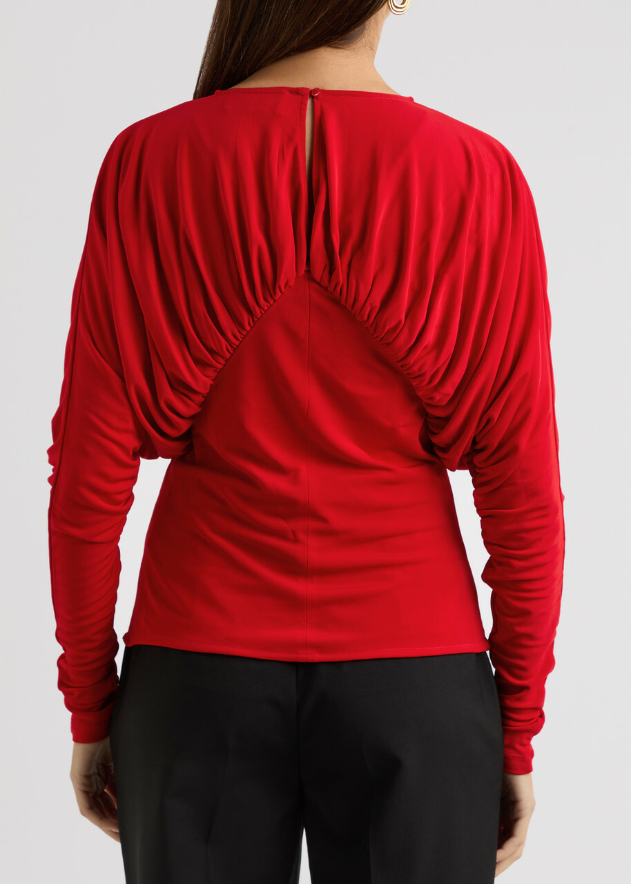 16 Arlington Anve Draped Jersey top Red