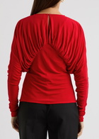 16 Arlington Anve Draped Jersey top Red
