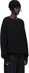 Fear of God ESSENTIALS Black Waffle Long Sleeve Crewneck Sweatshirt