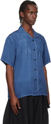 Toga Virilis Blue Cupra Stripe S/S Shirt