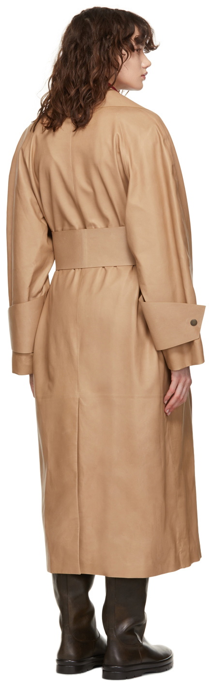 The Row Tan Leather Au Coat Jacket The Row