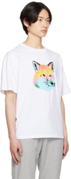 Maison Kitsuné White Vibrant Fox Head T-Shirt