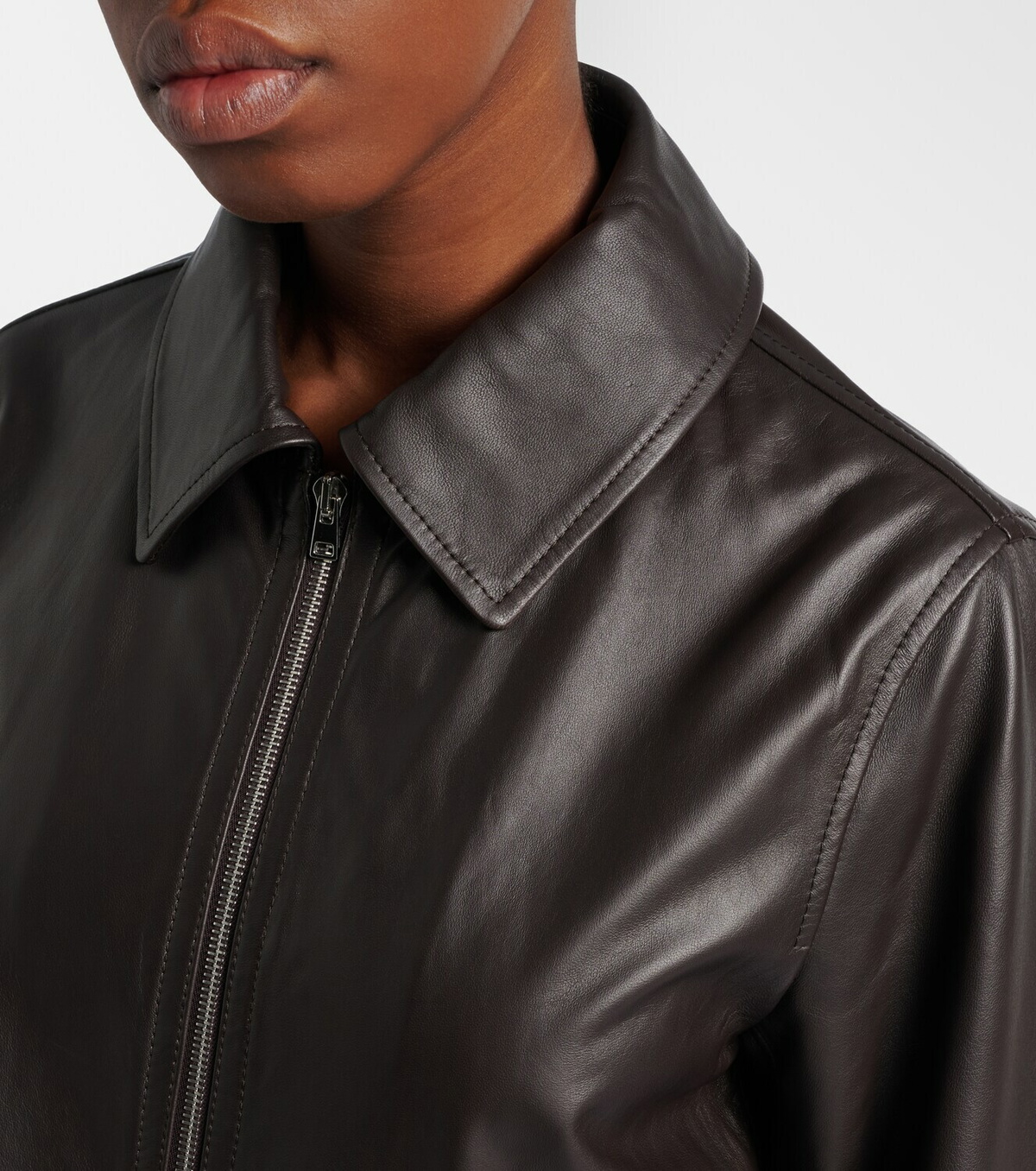 Yves Salomon Hooded leather blouson jacket