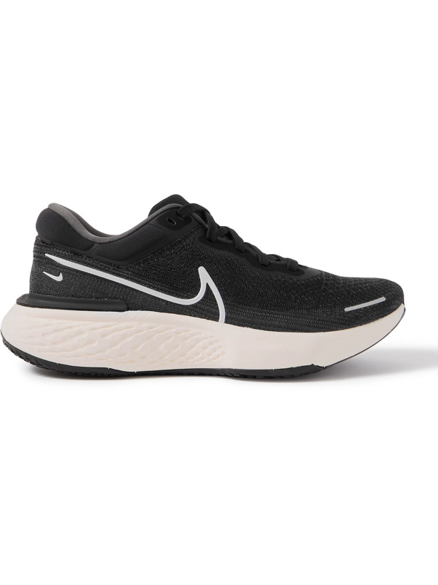 Photo: NIKE RUNNING - ZoomX Invincible Run Rubber-Trimmed Flyknit Running Sneakers - Black - 7