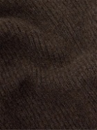 Anderson & Sheppard - Shawl-Collar Ribbed Cashmere Sweater - Brown