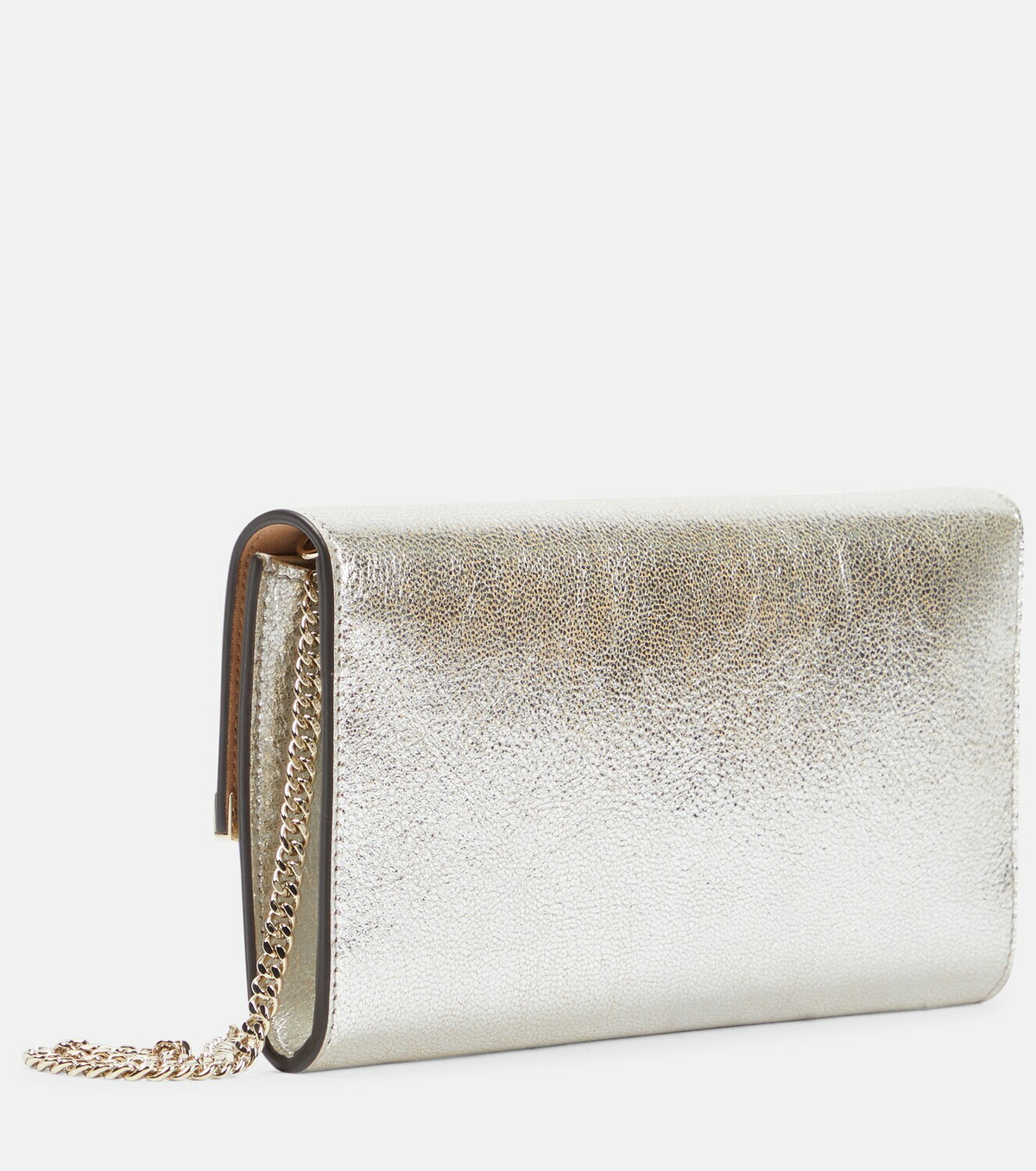 Jimmy Choo Emmie metallic leather clutch Jimmy Choo