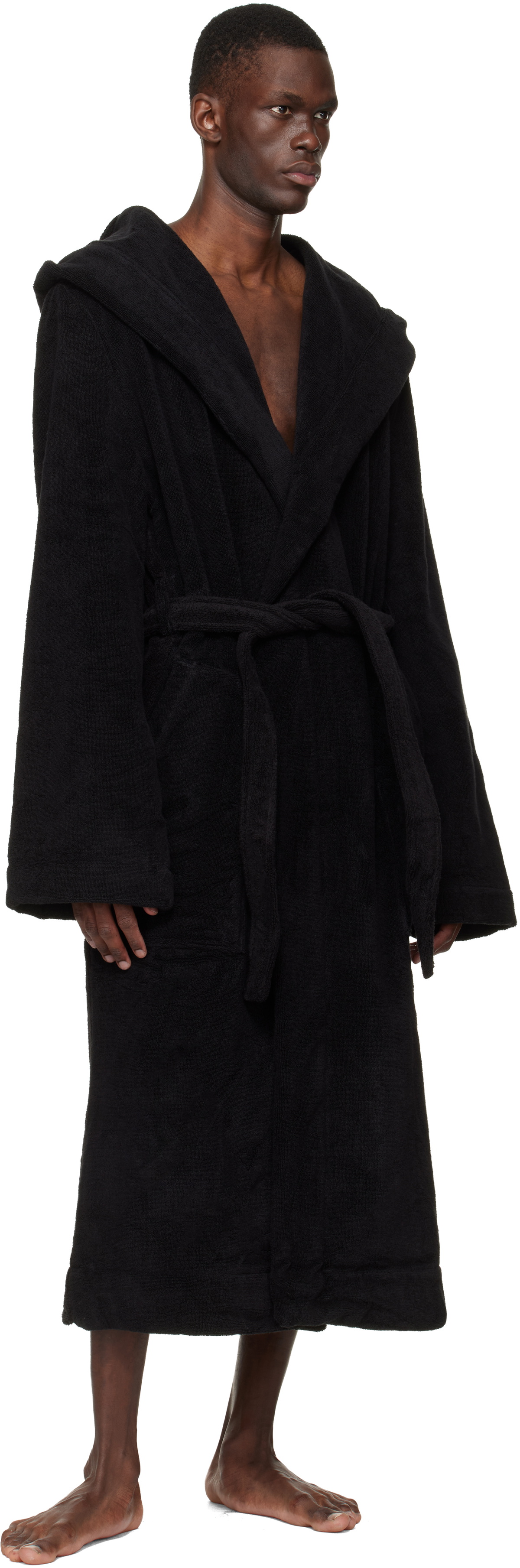 Rick Owens Black Temple Pentagram Bathrobe