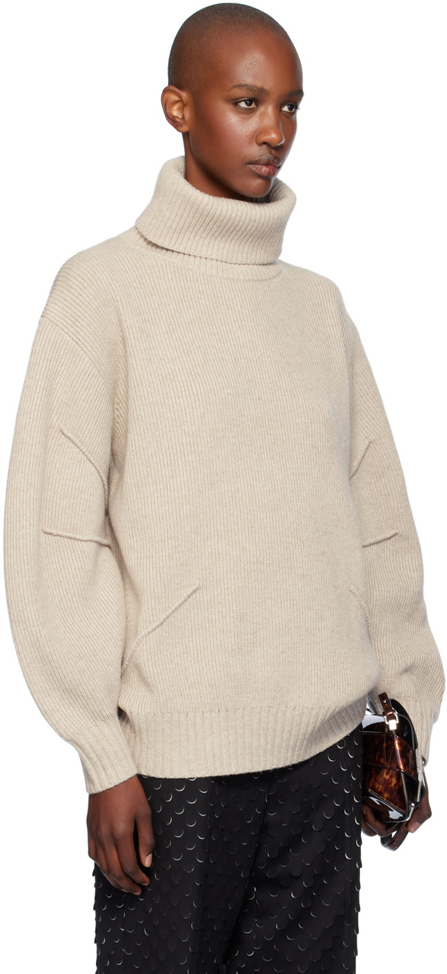 Helmut Lang Beige Apex Turtleneck