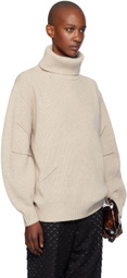 Helmut Lang Beige Apex Turtleneck