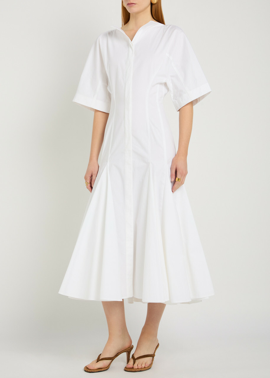 Jacquemus La Robe Moisson Cotton-poplin Midi Dress White