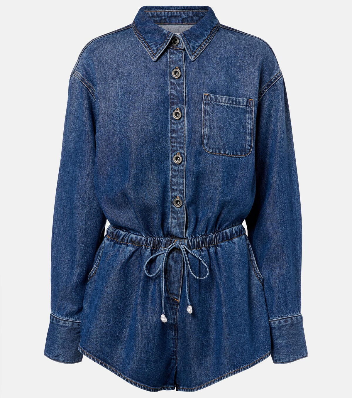 Self-Portrait Denim romper
