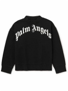 Palm Angels Kids - Logo-Print Cotton-Jersey Sweatshirt - Black