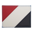 Thom Browne Blue Stripes Note Compartment Card Holder