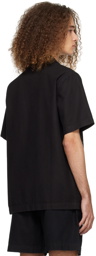 Maharishi Black Open Spread Collar Shirt