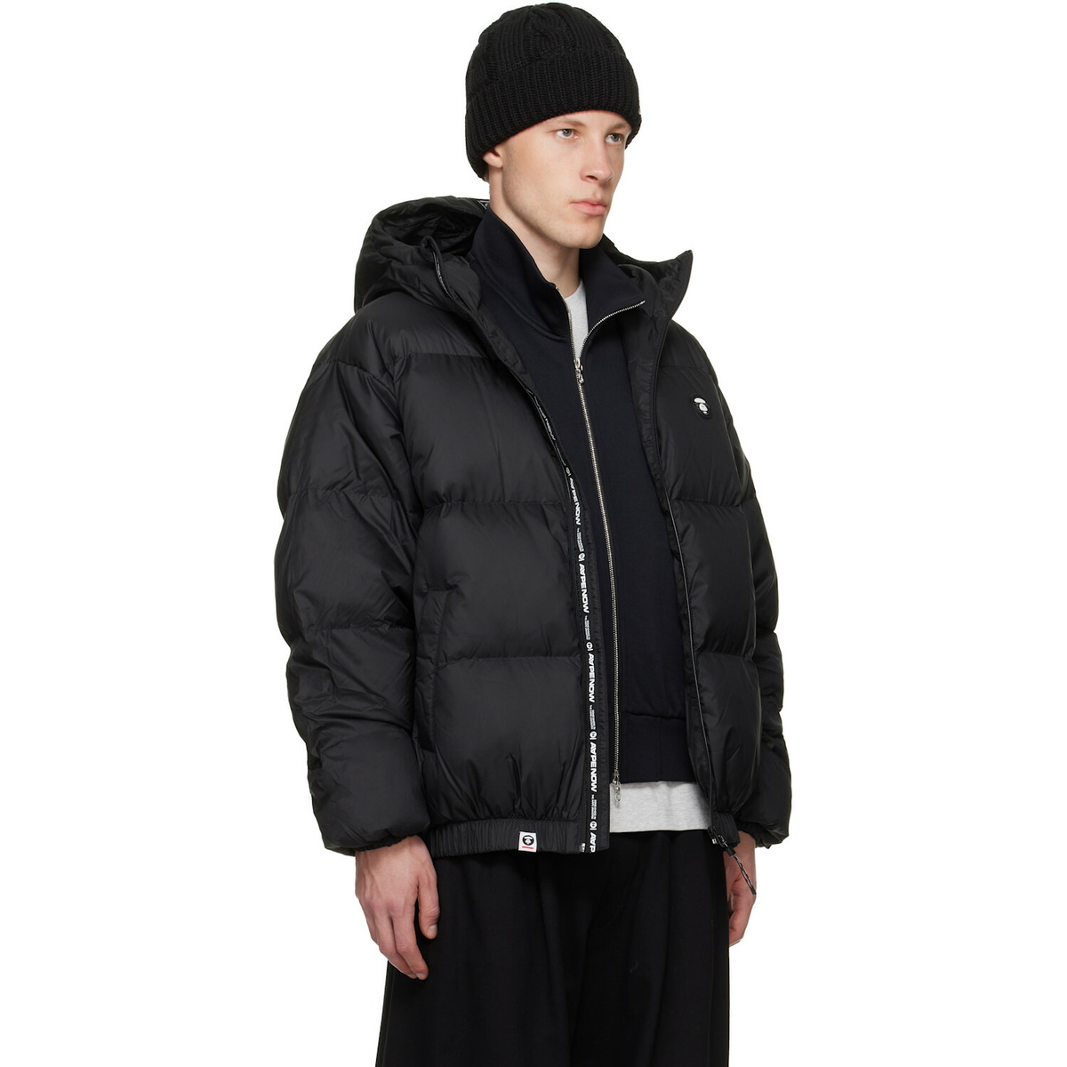 AAPE by A Bathing Ape Black 'AAPENOW' Moonface Down Jacket