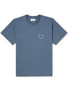 7 DAYS ACTIVE - Monday Logo-Print Organic Cotton-Jersey T-Shirt - Blue