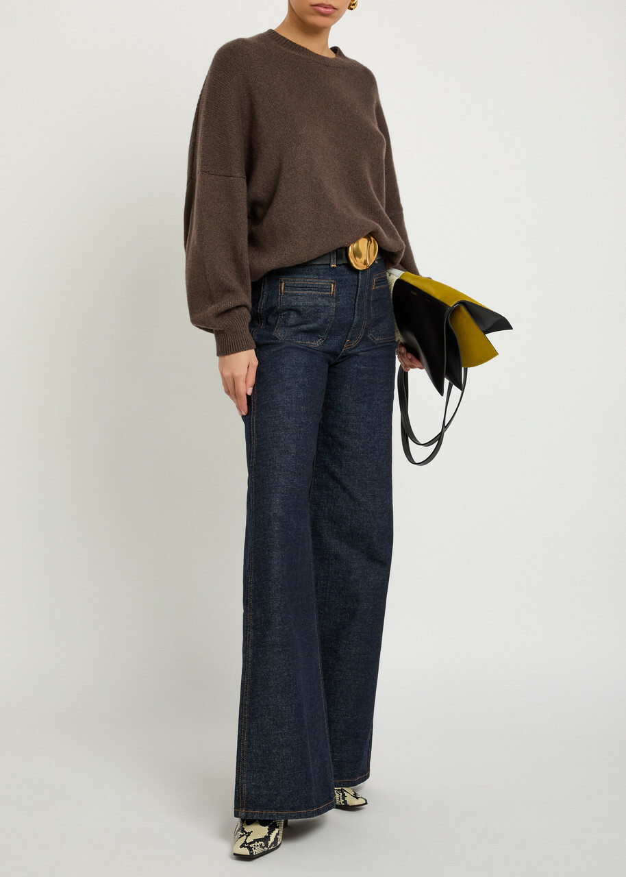 Khaite Delmonico Wide-leg cut Denim Jeans Indigo