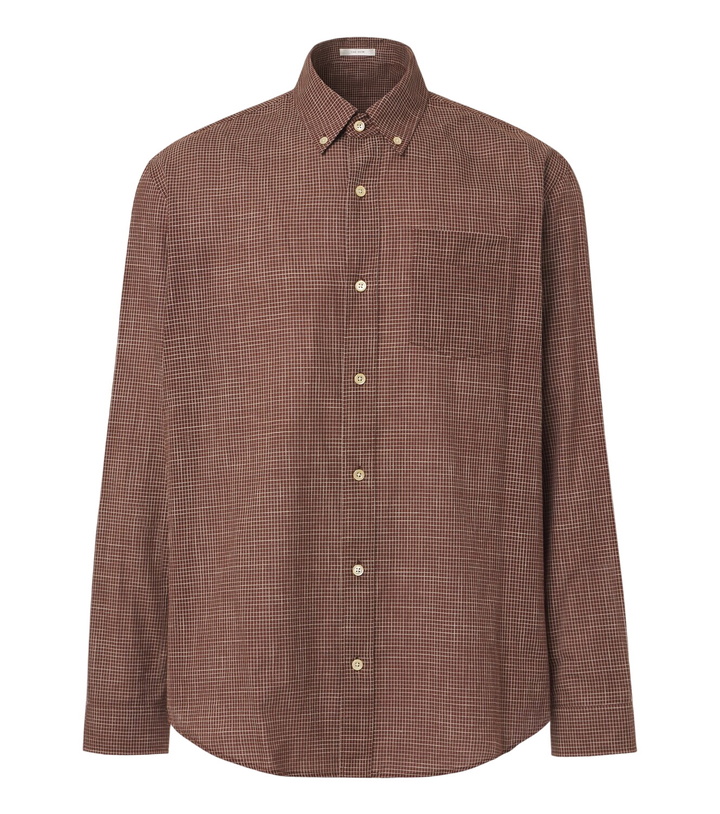 Photo: The Row Pompeo checked cotton flannel shirt
